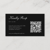 Eleganter Black UAWG QR Code Hochzeit Begleitkarte (Vorderseite)