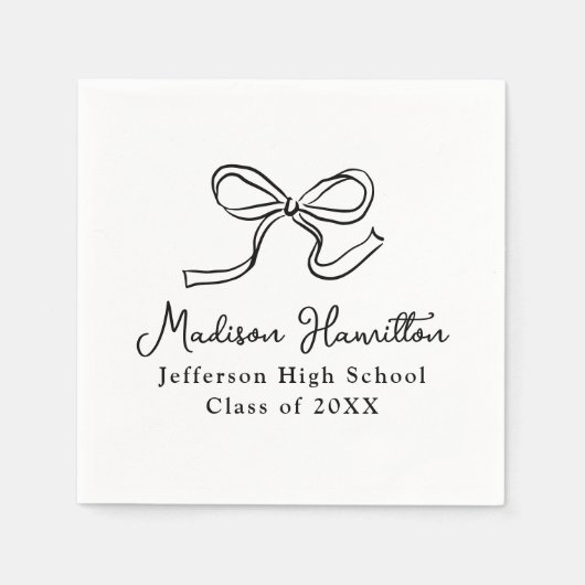 Eleganter Black Vintag Bow Abschluss Serviette (Vorderseite)