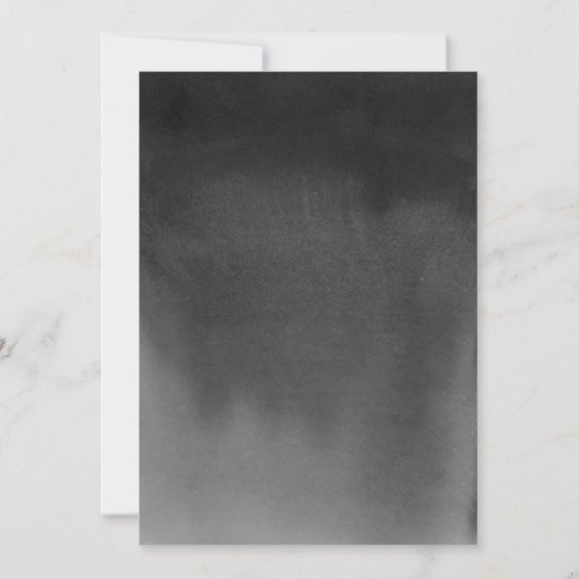 Eleganter Black Watercolor Foto Abschluss Ankündigung (Rückseite)