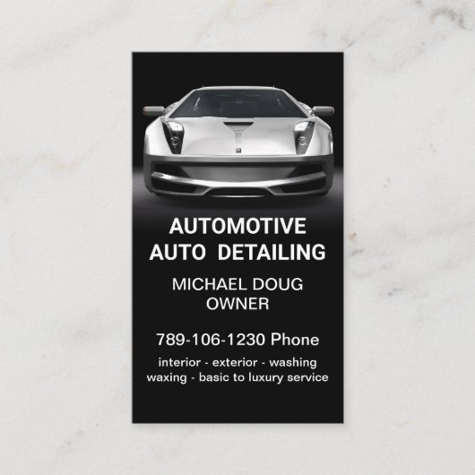 Eleganter Black Whit Mobile Auto Car Wash Detectio Visitenkarte (Vorderseite)
