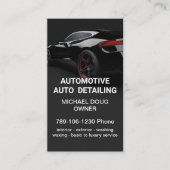 Eleganter Black Whit Mobile Auto Car Wash QR Code Visitenkarte (Vorderseite)