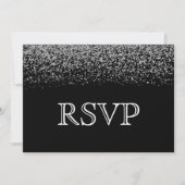 Eleganter Black & White Diamond Wedding RSVP Einladung (Vorderseite)