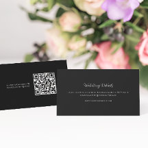 Eleganter Black & White QR Code Hochzeit
