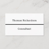 Eleganter Black & White Simple Template Consultant Visitenkarte (Vorderseite)