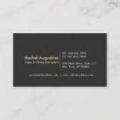 Eleganter Black & White YOGA Instructor Floral Lot Visitenkarte (Rückseite)