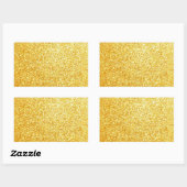 Eleganter Blank Gold Glitzer Template Trendy Glamo Rechteckiger Aufkleber (Blatt)