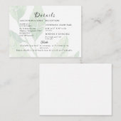 Eleganter, blass Foliage Cash Bar & Shuttle Begleitkarte (Vorne/Hinten)
