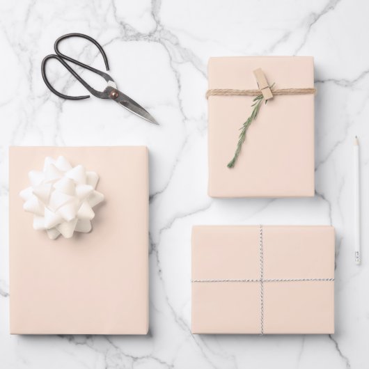 Eleganter, blasser Pfirsich Minimalistisch und ele Geschenkpapier Set (Vorderseite)