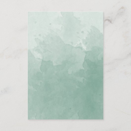 Eleganter blassgrüner Monogram-UAWG Online-QR-Code Begleitkarte (Rückseite)