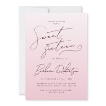Eleganter Blassrosa-Farbverlauf-Script Sweet Sixte