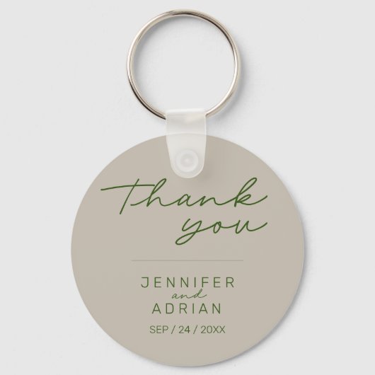 Eleganter Blasssilber Minimaler Hochzeitsstipp Sch Schlüsselanhänger (Rückseite)