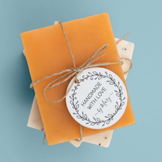 Eleganter Blätter Individuelle Name Handmade mit L Gummistempel