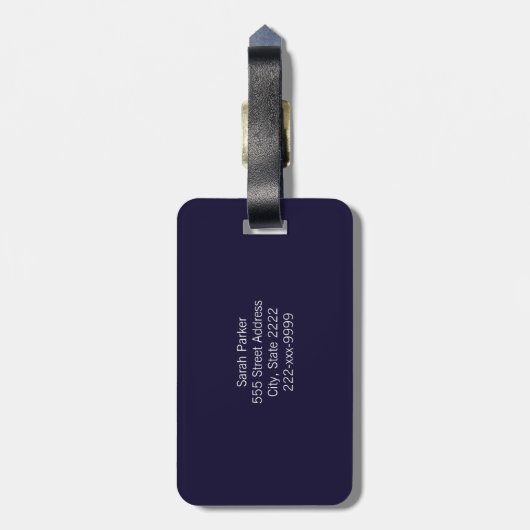Eleganter blau-akryllischer Gepäckanhänger (Rückseite vertikal)
