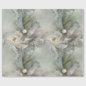 Eleganter Blau-, Grau- und Pearly-Wirbel Geschenkpapier (Flach)