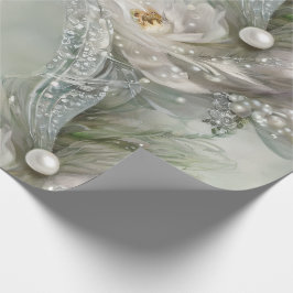 Eleganter Blau-, Grau- und Pearly-Wirbel Geschenkpapier