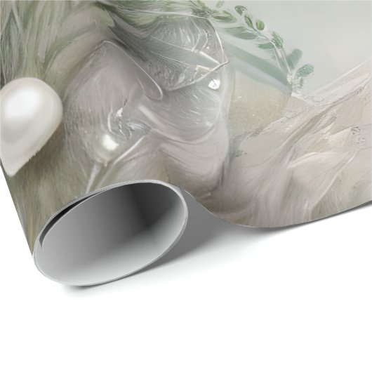 Eleganter Blau-, Grau- und Pearly-Wirbel Geschenkpapier (Rolleneckpunkt)