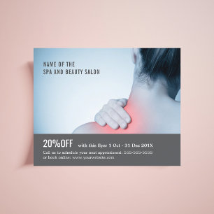 Eleganter Blau-Grauer Foto-Massagetherapeut Flyer