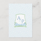 Eleganter blau-grüner QR Code Hochzeitsdetails Begleitkarte (Rückseite)