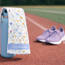Eleganter Blau Lila Wildblumen-Name Sport
