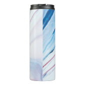 Eleganter BLAU PINK LILA IMITATE PERSONALISIERT Thermosbecher (Rückseite)