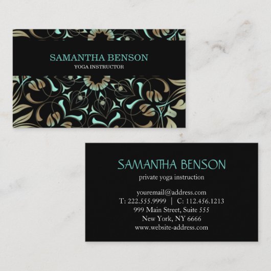 Eleganter Blau-u. GoldLotus-Yoga-Lehrer Visitenkarte (Vorne/Hinten)