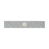 Eleganter Blau- und Beige Damask mit Initialen Einladungsbanderole (Flach)
