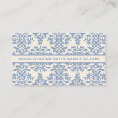 Eleganter Blau- und Cream Damask Letter R Visitenkarte (Rückseite)