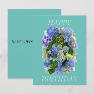 ELEGANTER BLAU UND WEISS HYDRANGEA GLÜCKLICH GEBUR