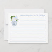 Eleganter Blau- und Weißhinweis für die Junge Mutt Einladung (Vorderseite)