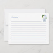 Eleganter Blau- und Weißhinweis für die Junge Mutt Einladung (Rückseite)