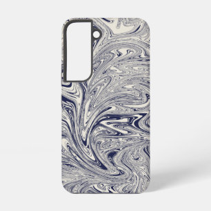 Eleganter Blau-Weiß-Marmor-Swirbel Samsung Galaxy Hülle
