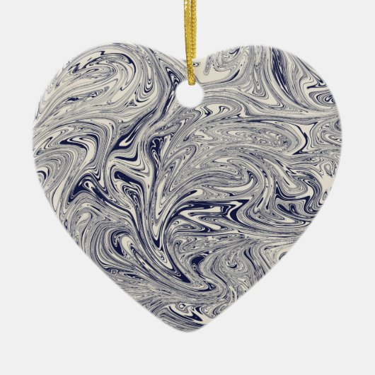 Eleganter blau-weißer Marmor Keramik Ornament (Vorne)