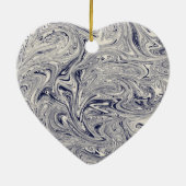 Eleganter blau-weißer Marmor Keramik Ornament (Hinten)