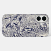 Eleganter blau-weißer Marmorwirl Case-Mate iPhone Hülle (Rückseite (Horizontal))