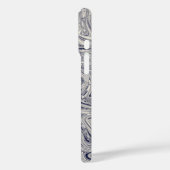 Eleganter blau-weißer Marmorwirl Case-Mate iPhone Hülle (Rückseite / Links)