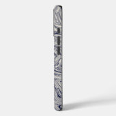 Eleganter blau-weißer Marmorwirl Case-Mate iPhone Hülle (Rückseite / Links)