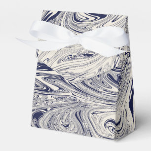 Eleganter blau-weißer Marmorwirl Geschenkschachtel
