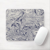 Eleganter blau-weißer Marmorwirl Mousepad (Mit Mouse)