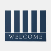 Eleganter blau-weißer Streifen Begrüßungstür Fußmatte (Vorderseite)