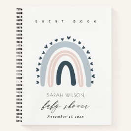 ELEGANTER BLAUE BLAUSH RAINBOW HERZ BABY DUSCHE NOTIZBLOCK