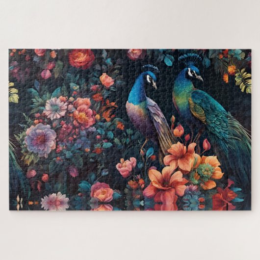 Eleganter Blaue Pfaue im Tessin Puzzle (Horizontal)