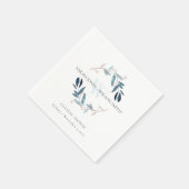 ELEGANTER BLAUE PINK FOLIAGE WREATH COUPLES SHOWER SERVIETTE (Ecke)