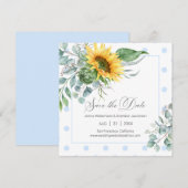 Eleganter Blaue Sonnenblume Eukalyptus Save the Da Date (Vorne/Hinten)