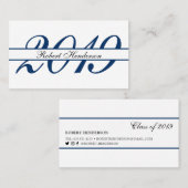 Eleganter, blauer Abschluss Telefonnummerkarte (Vorne/Hinten)