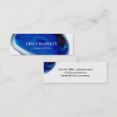Eleganter blauer Achat-Abschluss-Namen-Einsatz Telefonnummerkarte (Vorne/Hinten)