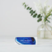 Eleganter blauer Achat-Abschluss-Namen-Einsatz Telefonnummerkarte (Stehend Vorderseite)