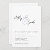 Eleganter blauer Ampere und Einladung zur Hochzeit (Vorne/Hinten)