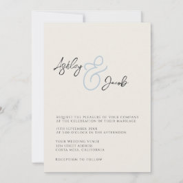 Eleganter blauer Ampere und Einladung zur Hochzeit