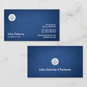 Eleganter blauer Anwalt auf dem Rechtsweg Visitenkarte (Vorne/Hinten)