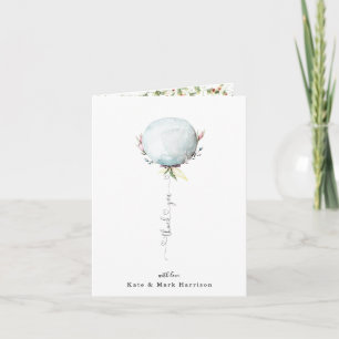 Eleganter blauer Ballon Dankeschön Dankeskarte